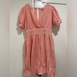NWT Unique Vintage Coral Textured Babydoll Dress